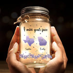 Custom Name Long Distance Gifts - Personalized Mason Jar Light