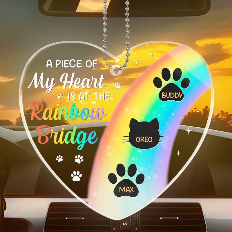 A Warm Memory To Light Up Your Drive - Memorial Personalized Custom Car Ornament - Acrylic Custom Shaped - Sympathy Gift For Pet Owners, Pet Lovers