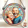 Custom Photo With You, I’m Home - Couple Personalized Window Hanging Suncatcher - Gift For Husband Wife, Anniversary