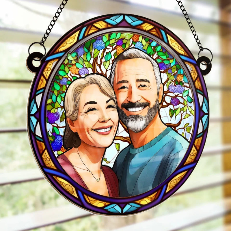 Custom Photo I Still Fall For You Every Day - Couple Personalized Window Hanging Suncatcher Ornament - Gift For Husband Wife, Anniversary