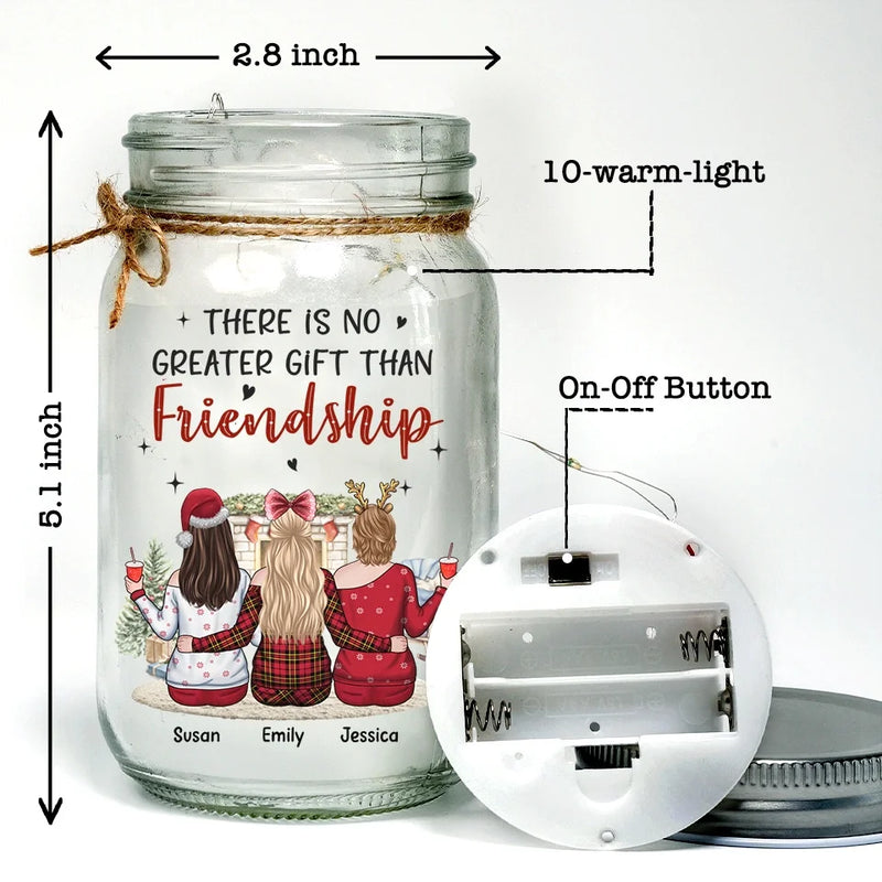 Let Friends Warm Your Heart This Christmas - Bestie Personalized Custom Mason Jar Light - Christmas Gift For Best Friends, BFF, Sisters