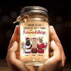 Let Friends Warm Your Heart This Christmas - Bestie Personalized Custom Mason Jar Light - Christmas Gift For Best Friends, BFF, Sisters