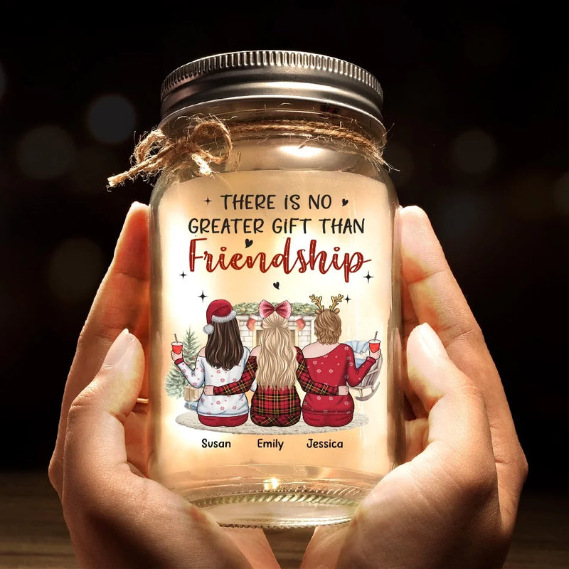 Let Friends Warm Your Heart This Christmas - Bestie Personalized Custom Mason Jar Light - Christmas Gift For Best Friends, BFF, Sisters