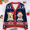 Furry Love Makes Christmas Complete - Dog & Cat Personalized Custom Ugly Christmas Cardigan - Christmas Gift For Pet Owners, Pet Lovers