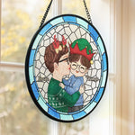 Custom Name Christmas Parent and Child Gifts - Personalized Stained Glass Suncatcher