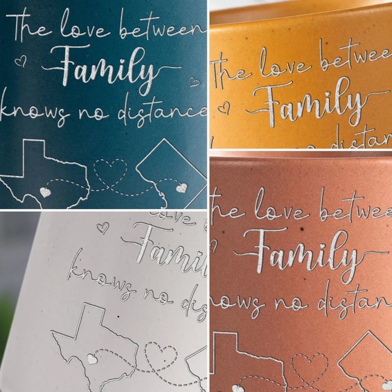 The Love Between Family Knows No Distance - Family Personalized Custom Pottery Mug - Gift For Family Members, Siblings, Brothers, Sisters