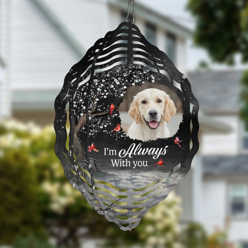 Custom Photo When The Wind Blows, Know That I'm Near - Memorial Personalized Custom Wind Spinner - Sympathy Gift For Pet Owners, Pet Lovers