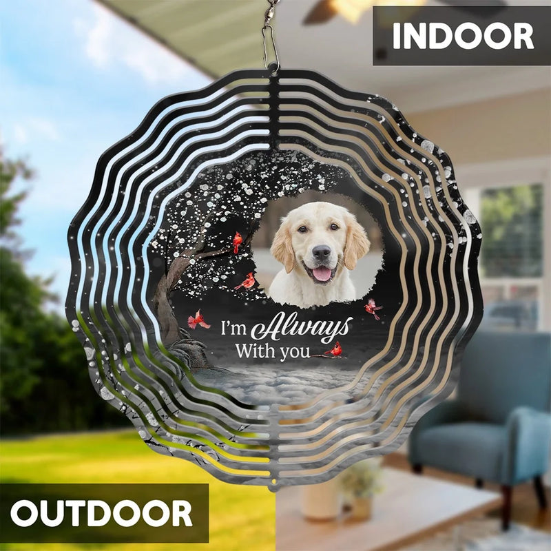 Custom Photo When The Wind Blows, Know That I'm Near - Memorial Personalized Custom Wind Spinner - Sympathy Gift For Pet Owners, Pet Lovers