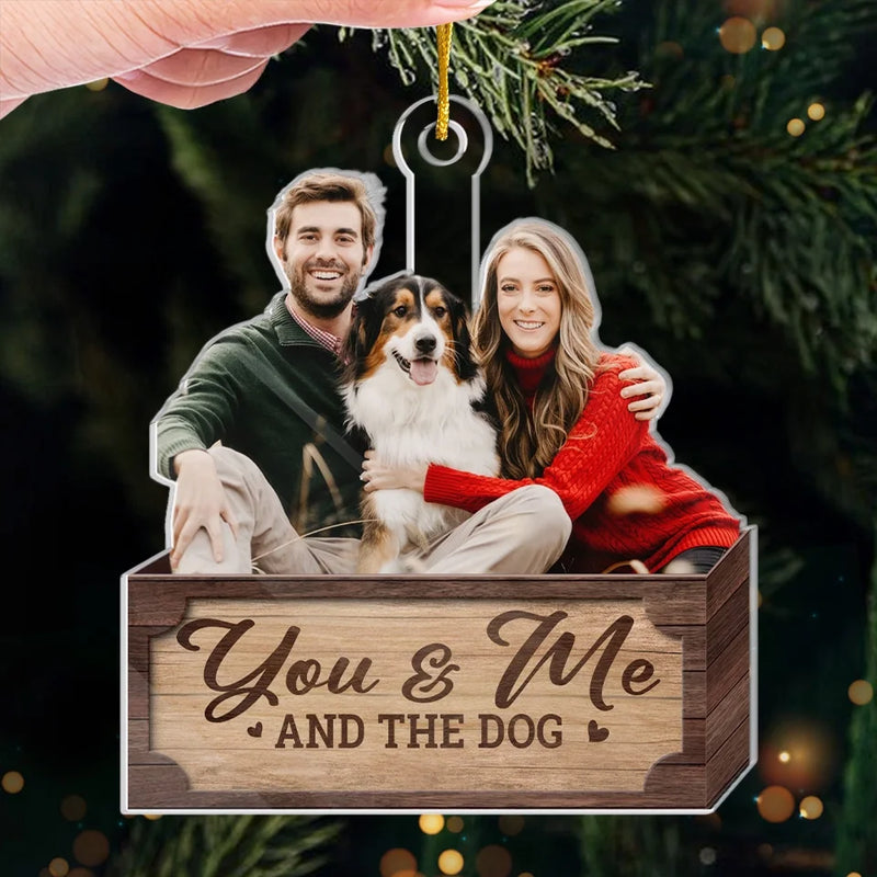 Custom Photo We Wish You A Waggy Christmas  - Couple Personalized Custom Ornament - Acrylic Custom Shaped - Christmas Gift For Husband Wife, Anniversary, Pet Owners, Pet Lovers