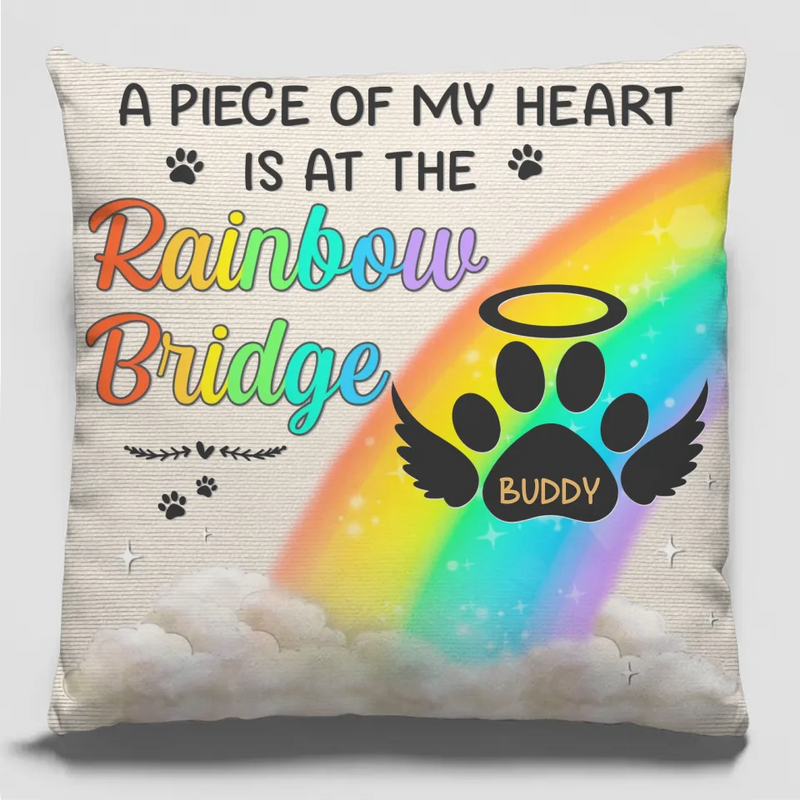 Custom Name Rainbow Bridge Pet Memorial Gifts - Personalized Pillow