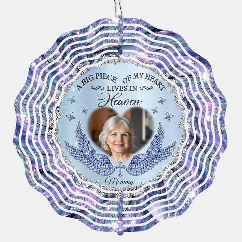 Custom Photo Memorial Angel Gifts for Mom - Personalized Wind Spinner