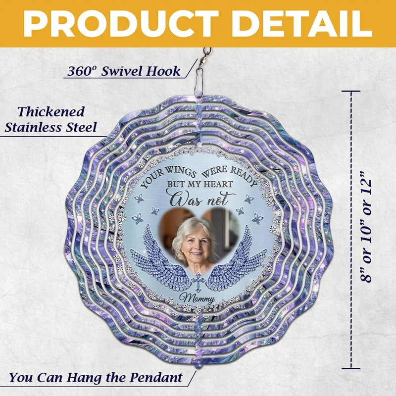 Custom Photo Memorial Angel Gifts for Mom - Personalized Wind Spinner