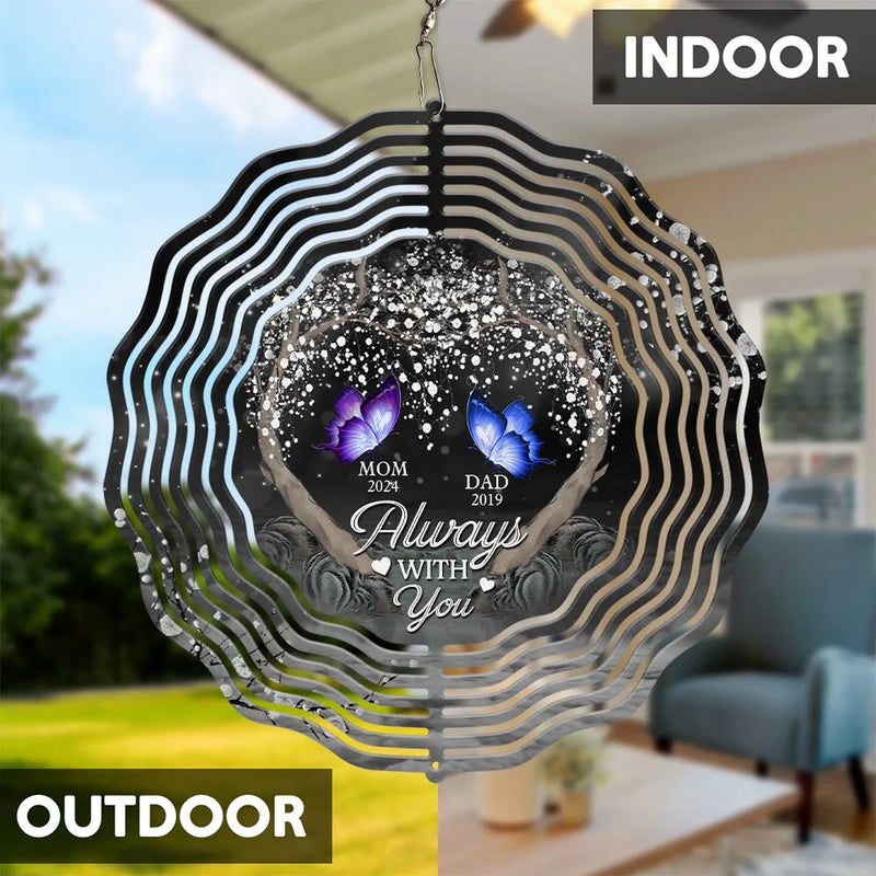 Custom Memorial Butterfly Remembrance Decor - Personalized Wind Spinner