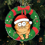 Christmas Santa Cat Wreath Decor - Ornament