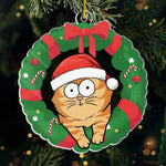 Christmas Santa Cat Wreath Decor - Ornament