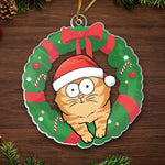 Christmas Santa Cat Wreath Decor - Ornament