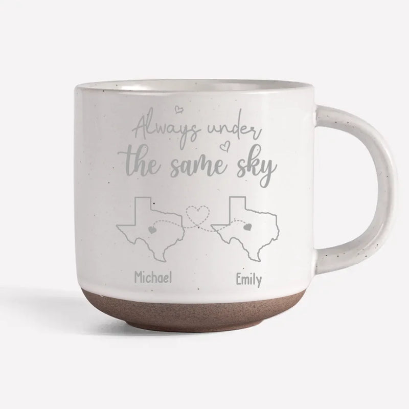 Custom Name Long Distance Family Gifts - Personalized Pottery Mug