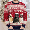 Custom Photo Happiness Is A Warm Puppy - Dog & Cat Personalized Custom Ugly Sweatshirt - Unisex Wool Jumper - Christmas Gift For Pet Owners, Pet Lovers