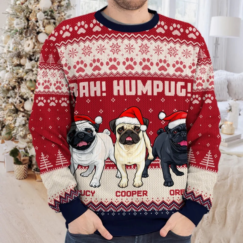 Santa Paws Is Coming To Town - Dog Personalized Custom Ugly Sweatshirt - Unisex Wool Jumper - Christmas Gift For Pet Owners, Pet Lovers