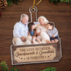Custom Photo The Love Between Grandparents And Grandkids Is Forever - Family Personalized Custom Ornament - Acrylic Custom Shaped - Christmas Gift For Grandma, Grandpa