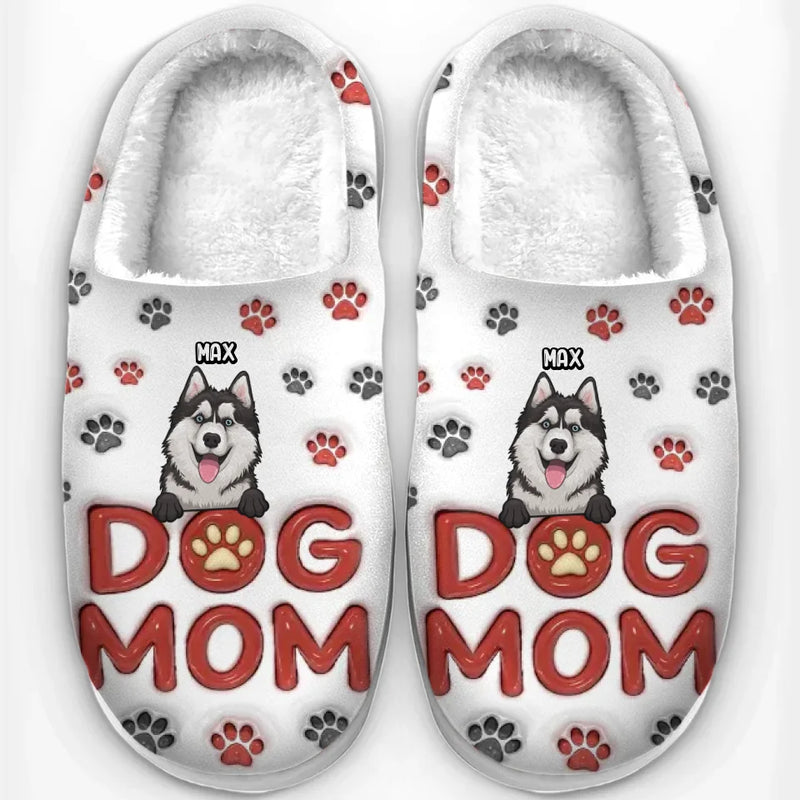 Santa Paws Is Coming To Town - Dog & Cat Personalized Custom Fluffy Slippers - Christmas Gift For Pet Owners, Pet Lovers