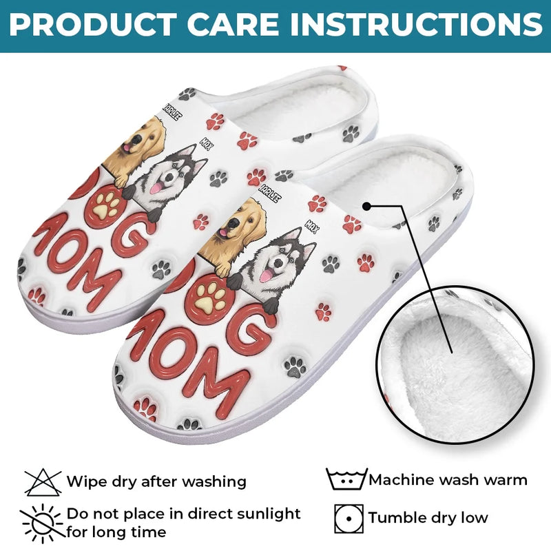 Santa Paws Is Coming To Town - Dog & Cat Personalized Custom Fluffy Slippers - Christmas Gift For Pet Owners, Pet Lovers