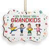 Custom Photo Love And Laughter Fill Our Family Home - Family Personalized Custom Ornament - Wood Benelux Shaped - Christmas Gift For Grandma, Grandpa