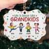Custom Photo Love And Laughter Fill Our Family Home - Family Personalized Custom Ornament - Wood Benelux Shaped - Christmas Gift For Grandma, Grandpa