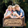 Custom Photo Family Is A Blessing We Can Always Count On - Family Personalized Custom Ornament - Acrylic Custom Shaped - Christmas Gift For Grandma, Grandpa