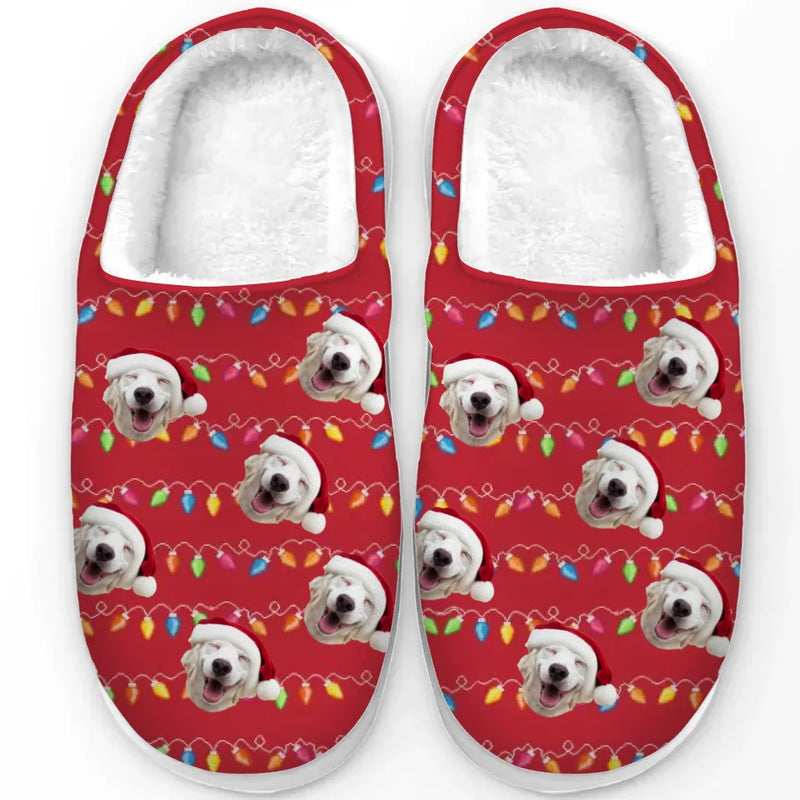 Custom Photo This Christmas, Don't Spend It Alone - Dog & Cat Personalized Custom Fluffy Slippers - Christmas Gift For Pet Owners, Pet Lovers