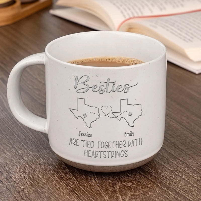 The Greatest Gift Of Life Is Friendship - Bestie Personalized Custom Pottery Mug - Gift For Best Friends, BFF, Sisters