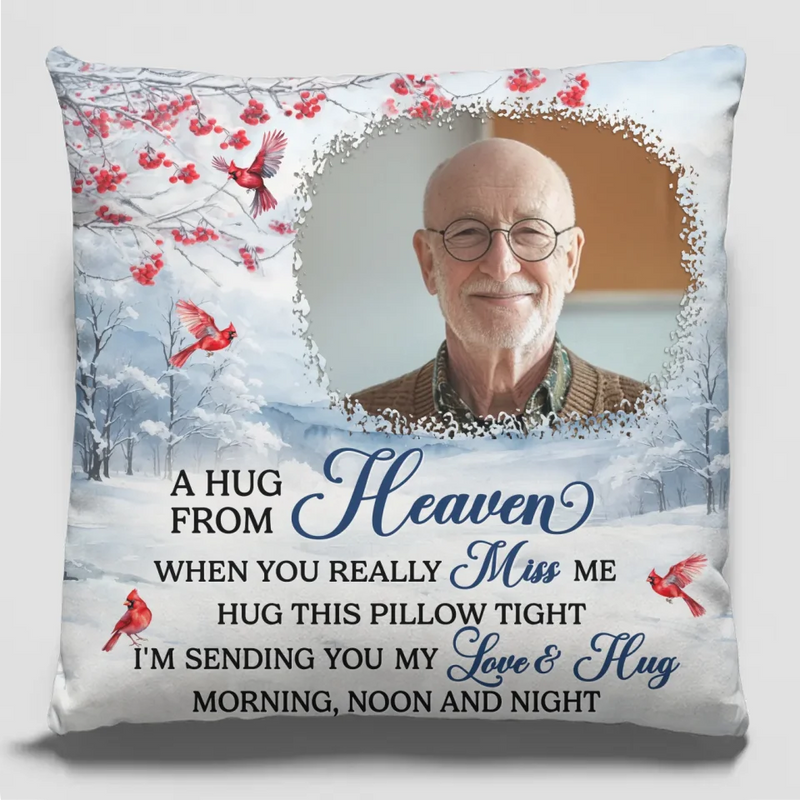 Custom Photo An Embrace From The Skies - Memorial Personalized Custom Pillow - Sympathy Gift, Christmas Gift For Family Members