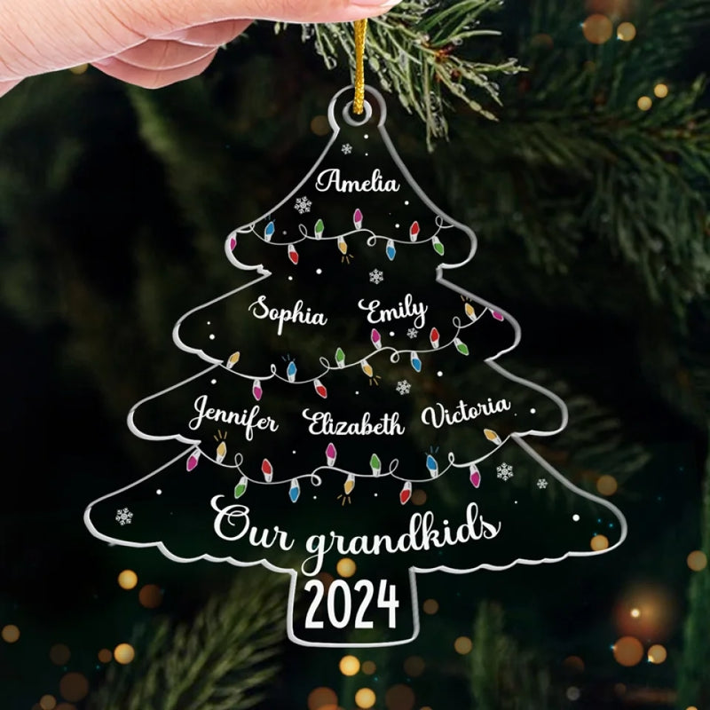 There's No Place Like Home For The Holidays - Family Personalized Custom Ornament - Acrylic Custom Shaped - Christmas Gift For For Grandma, Grandpa, Grandkids