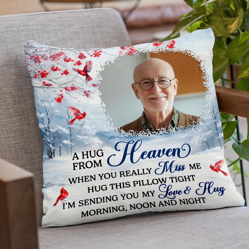 Custom Photo An Embrace From The Skies - Memorial Personalized Custom Pillow - Sympathy Gift, Christmas Gift For Family Members