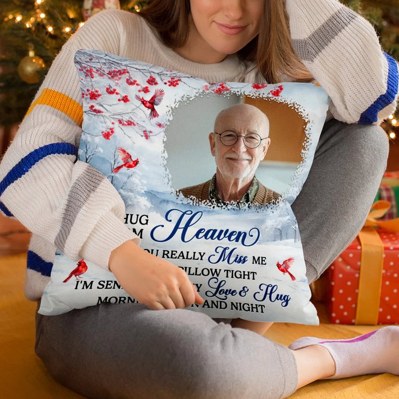 Custom Photo An Embrace From The Skies - Memorial Personalized Custom Pillow - Sympathy Gift, Christmas Gift For Family Members