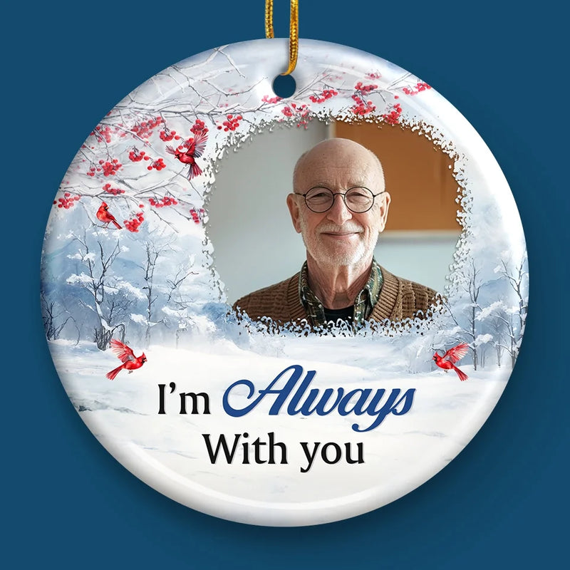 Custom Photo Those We Love Never Truly Leave Us - Memorial Personalized Custom Ornament - Ceramic Round Shaped - Sympathy Gift, Christmas Gift For Family Members