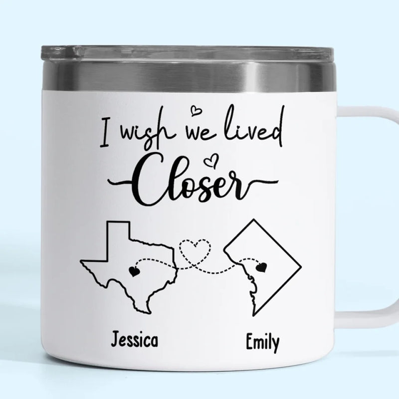 You And I Are Always Under The Same Sky - Couple Personalized Custom 14oz Stainless Steel Tumbler With Handle - Gift For Husband Wife, Anniversary