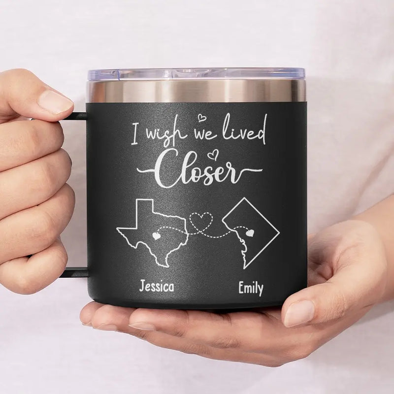 You And I Are Always Under The Same Sky - Couple Personalized Custom 14oz Stainless Steel Tumbler With Handle - Gift For Husband Wife, Anniversary