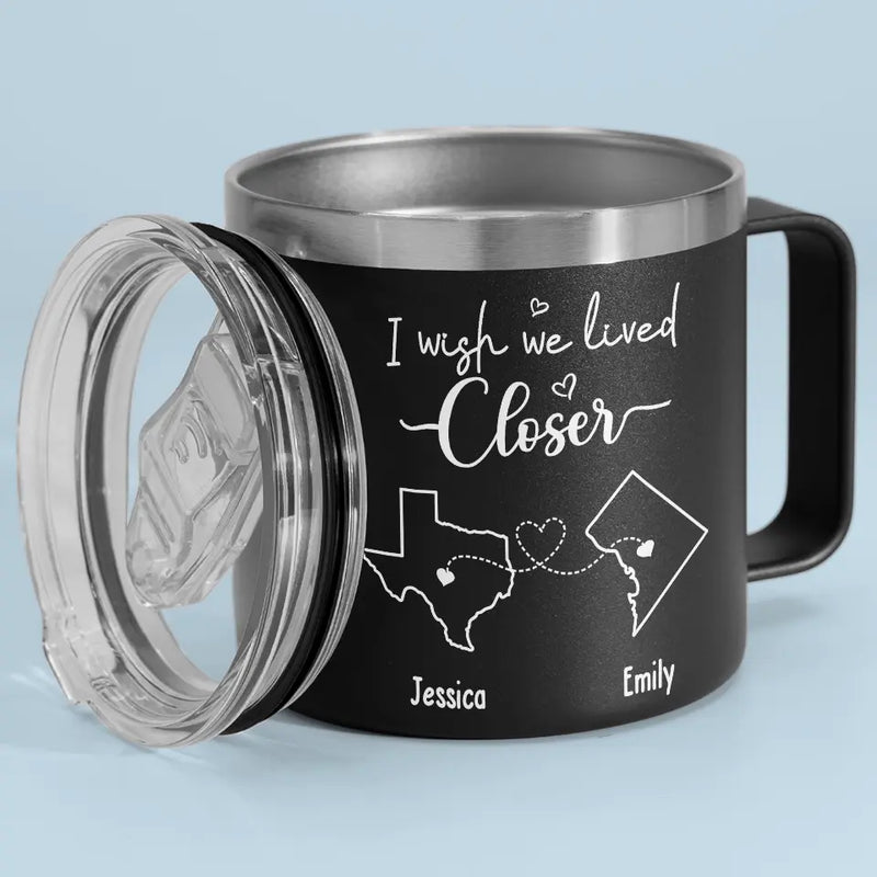 You And I Are Always Under The Same Sky - Couple Personalized Custom 14oz Stainless Steel Tumbler With Handle - Gift For Husband Wife, Anniversary