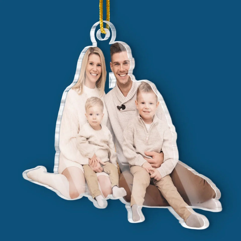 Custom Photo Christmas Warms The Soul And Tickles The Heart - Family Personalized Custom Ornament - Acrylic Custom Shaped - Christmas Gift For Family Members