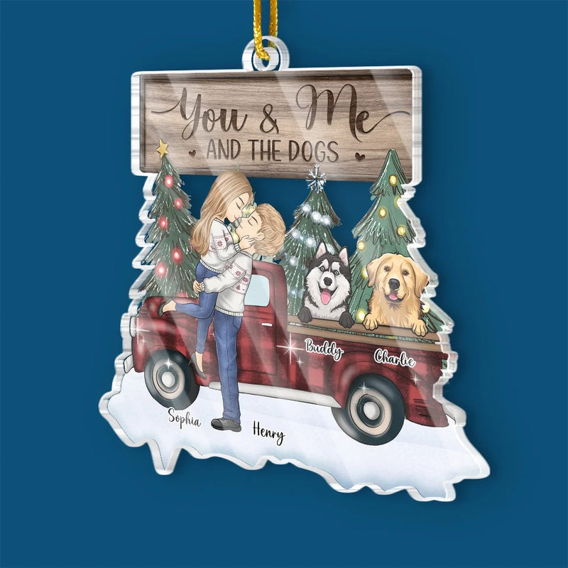 Season’s Greetings From Our Furry Family - Couple Personalized Custom Ornament - Acrylic Custom Shaped - Christmas Gift For Husband Wife, Anniversary, Pet Owners, Pet Lovers