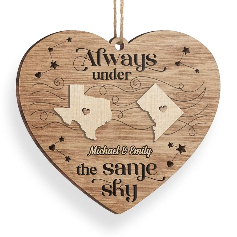 When You Are In Love The Miles Don't Matter - Couple Personalized Custom Ornament - Wood Custom Shaped - Christmas Gift For Husband Wife, Anniversary