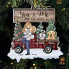 Season’s Greetings From Our Furry Family - Couple Personalized Custom Ornament - Acrylic Custom Shaped - Christmas Gift For Husband Wife, Anniversary, Pet Owners, Pet Lovers