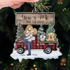 Season’s Greetings From Our Furry Family - Couple Personalized Custom Ornament - Acrylic Custom Shaped - Christmas Gift For Husband Wife, Anniversary, Pet Owners, Pet Lovers