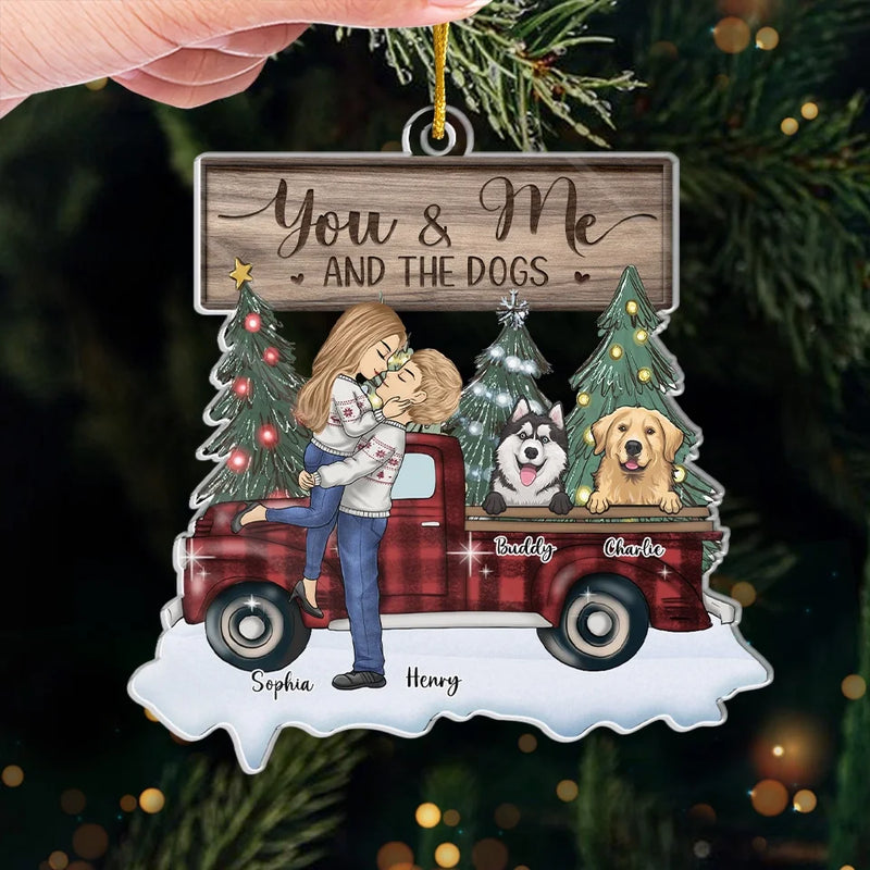 Season’s Greetings From Our Furry Family - Couple Personalized Custom Ornament - Acrylic Custom Shaped - Christmas Gift For Husband Wife, Anniversary, Pet Owners, Pet Lovers