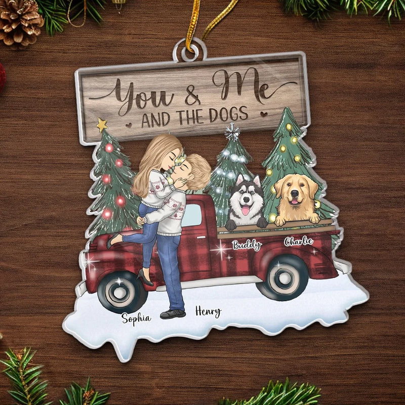 Season’s Greetings From Our Furry Family - Couple Personalized Custom Ornament - Acrylic Custom Shaped - Christmas Gift For Husband Wife, Anniversary, Pet Owners, Pet Lovers