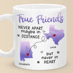 Custom Name Long Distance Friendship Gifts for Best Friends - Personalized Mugs