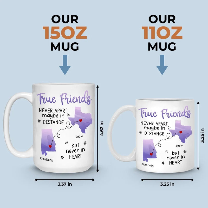 True Friendship Resists Time - Besties Personalized Custom Mug - Gift For Best Friends, BFF, Sisters
