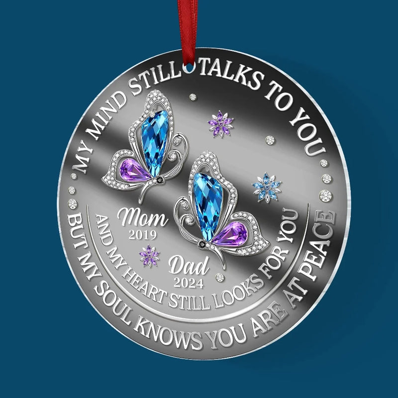 Your Light Remains In Our Hearts - Memorial Personalized Custom Mirrored Acrylic Ornament - Sympathy Gift, Christmas Gift For Family Members