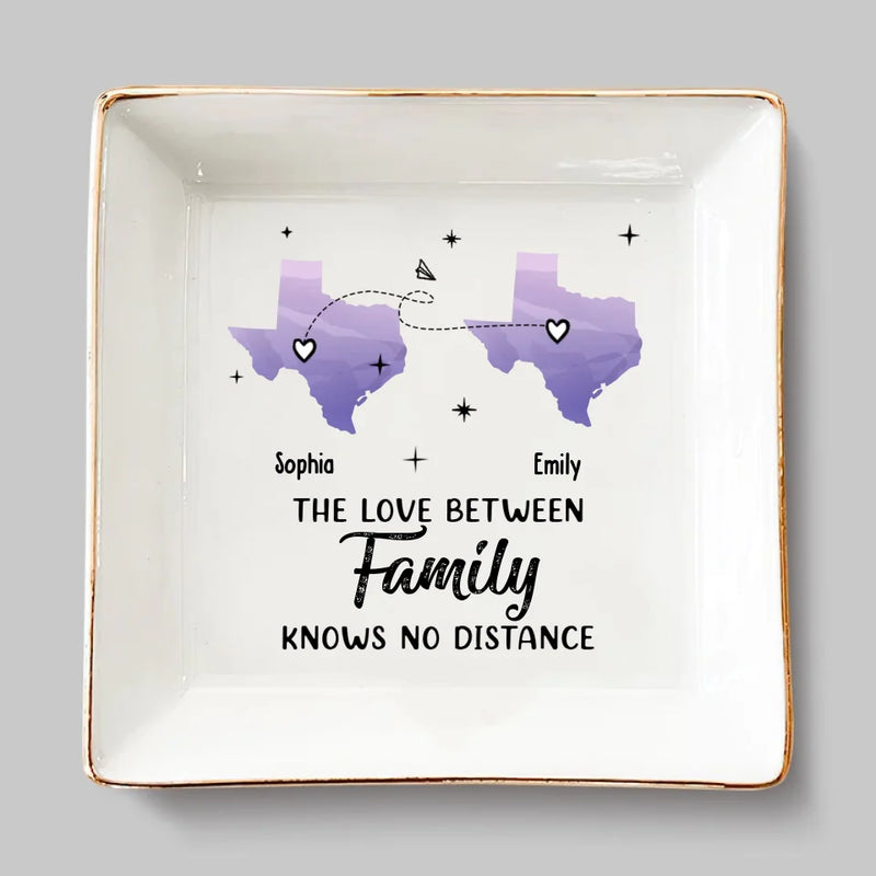 Family Will Always Be Connected By Heart - Family Personalized Custom Jewelry Dish - Gift For Family Members